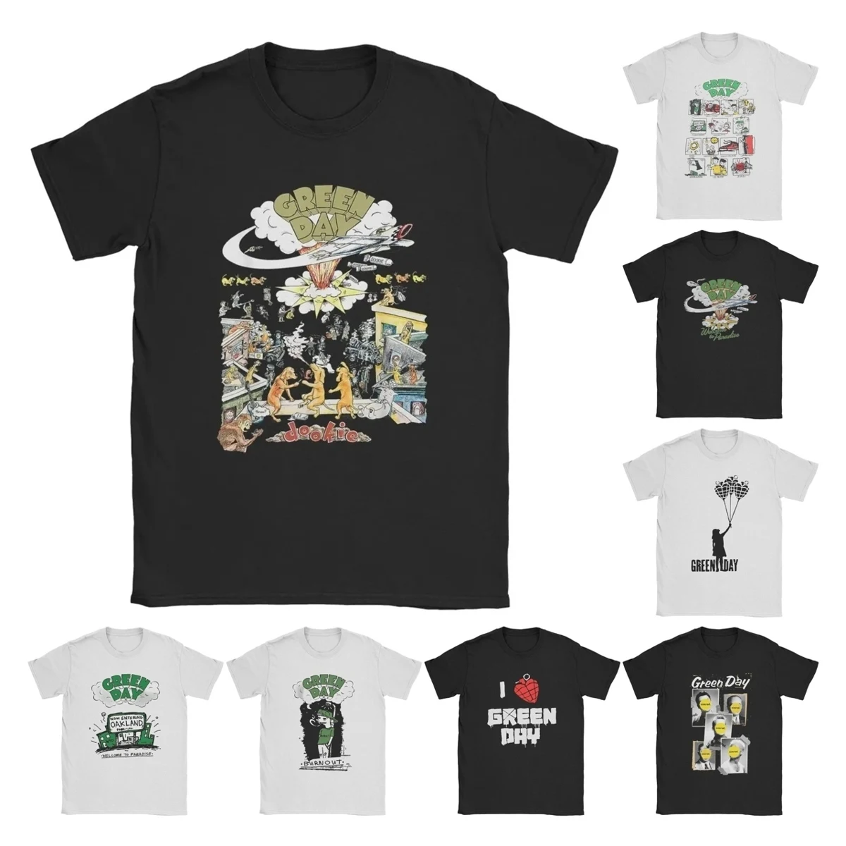 

Green Days T Shirt Dookie Scene Men Pure Cotton Fashion T-Shirts Crewneck Saviors Harajuku Hip Hop Fans Gift Tees Short Sleeve