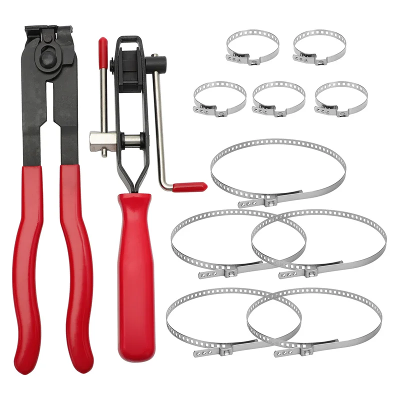 

2Pcs CV Clamp and Joint Boot Clamp Pliers Tool +10PCS Clamps Banding Crimper Cutter for Car Trunk