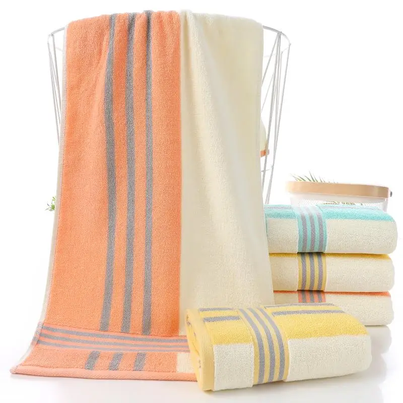 2026 New Large Thick Long Bath Towel for Adults Couples Bathroom Embroidered Text Pure Cotton Antibacterial Treatment Home Te...