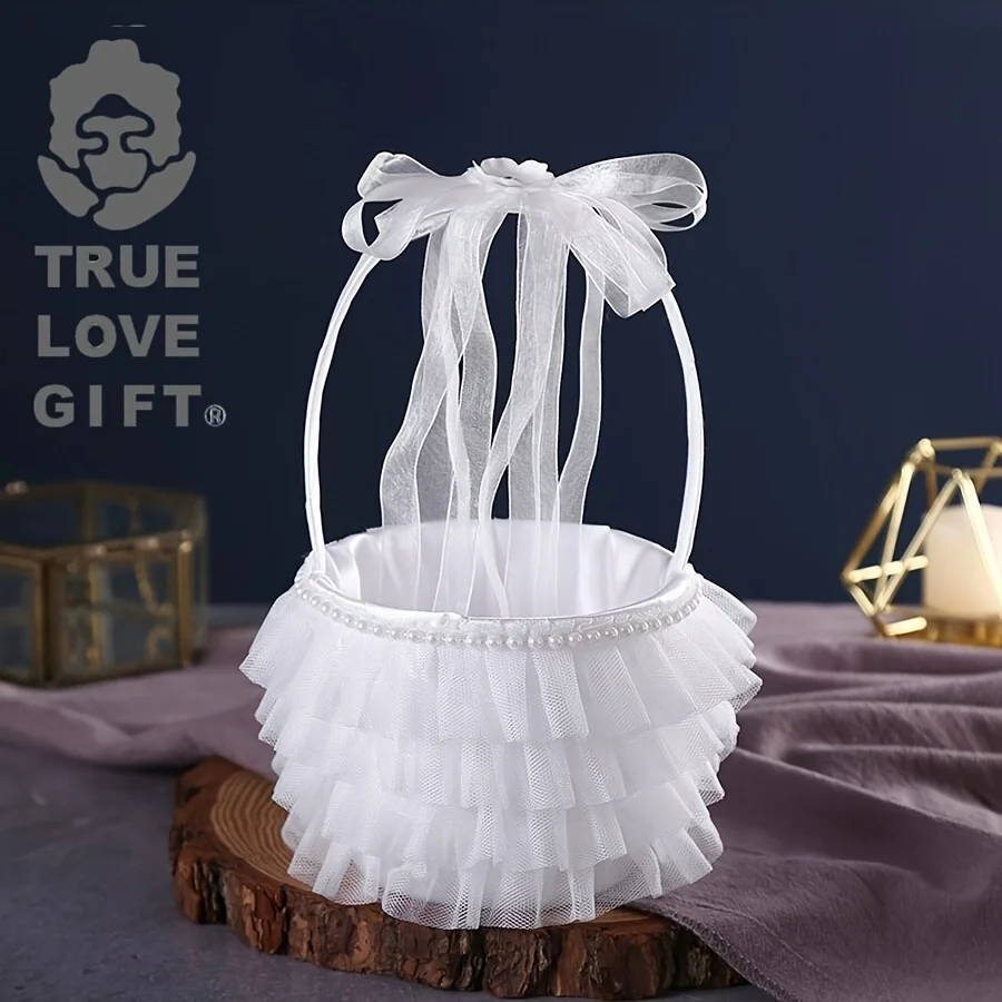 1 шт., корзина для цветов с бантом