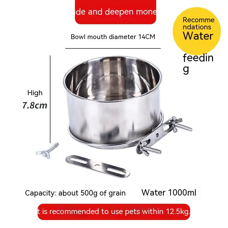 Edelstahl Hundefutter Schüssel, Katze und Hund Hängen Käfig, Haustier Käfig, Fütterung Platte, hund Wasser Schüssel Hängen Edelstahl