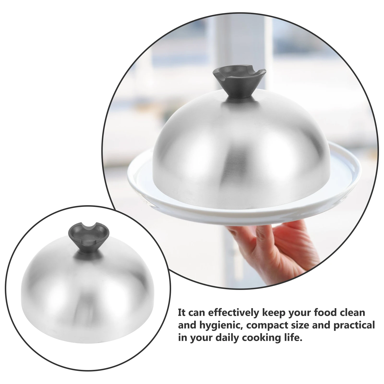 

Stainless Steel Food Oil-Proof Anti-Splashing Cover Microwave Lid For Home Restaurant Kitchen Bbq Steak Dome Household Meal
