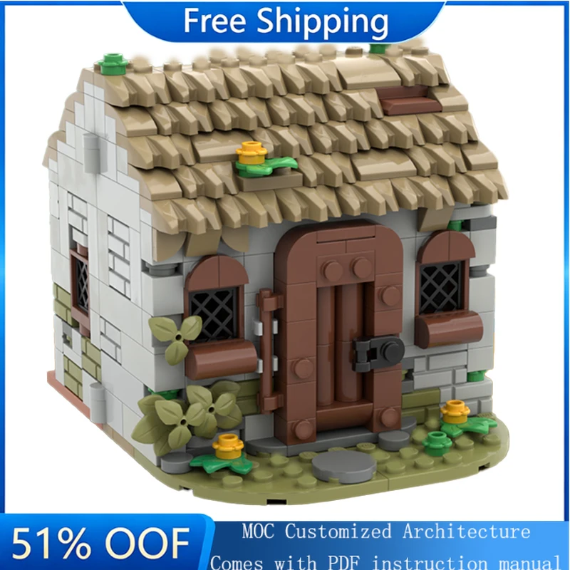 

New 389 Parts Customized MOC Medieval Castle Basic Home Model Building DIY Blocks Bricks Assembly Toys Educational Holiday Gifts