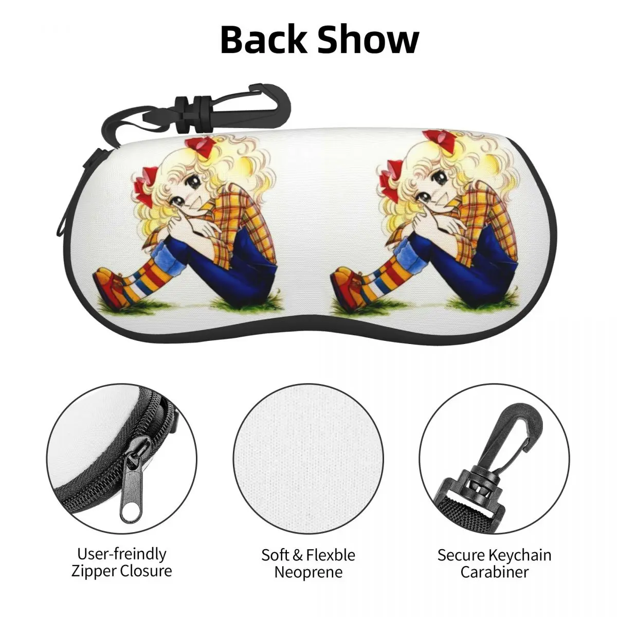 Custom Candy Candy Anime Manga Shell Glasses Case Unisex Travel Eyeglasses Case Sunglasses Protector Box