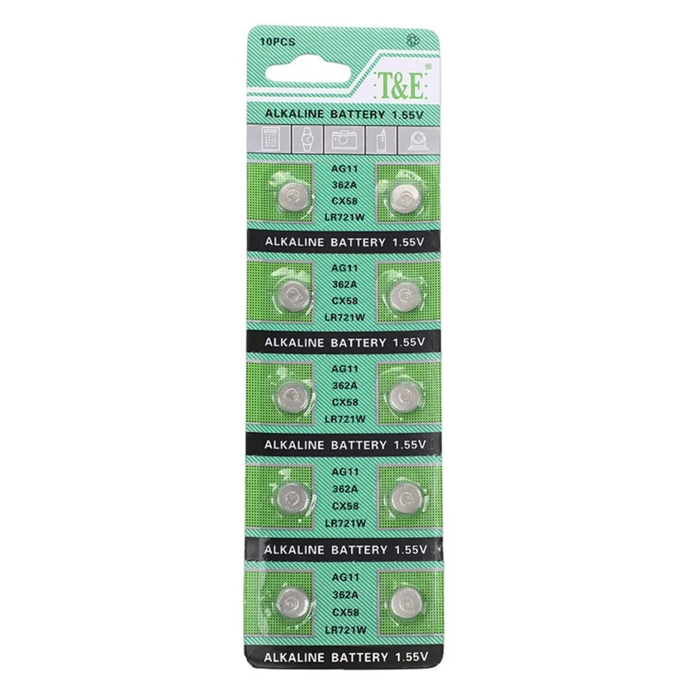 10-200PCS AG11 LR58 SR58 162 361 Watch Battery 1.55V SG11 Button Coin Cell Batteries for Toy Remote Camera PDAs MP3 Players