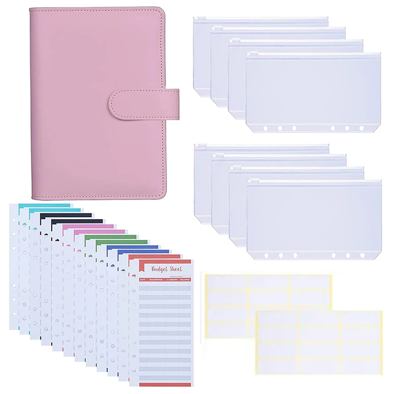 A6 PU Lederen Bindmiddel Cover Met 8PCS A6 Bindmiddel Zakken Goed Voor Houden Geld Coupons Paspoort Tickets Notities kaarten