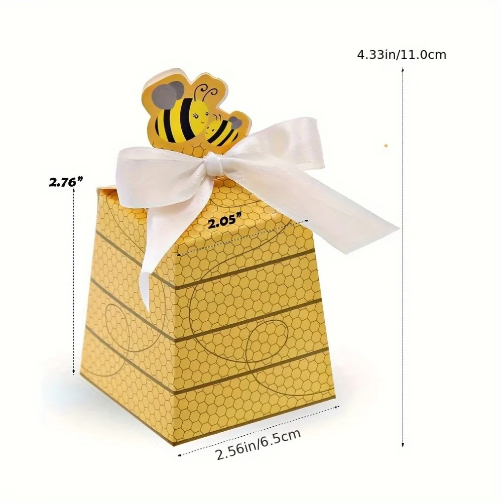 10 pcs, Little Bee Theme Party Birthday Wedding Theme Gift Candy Biscuit Packaging Box, Small Business Supplies, Packaging