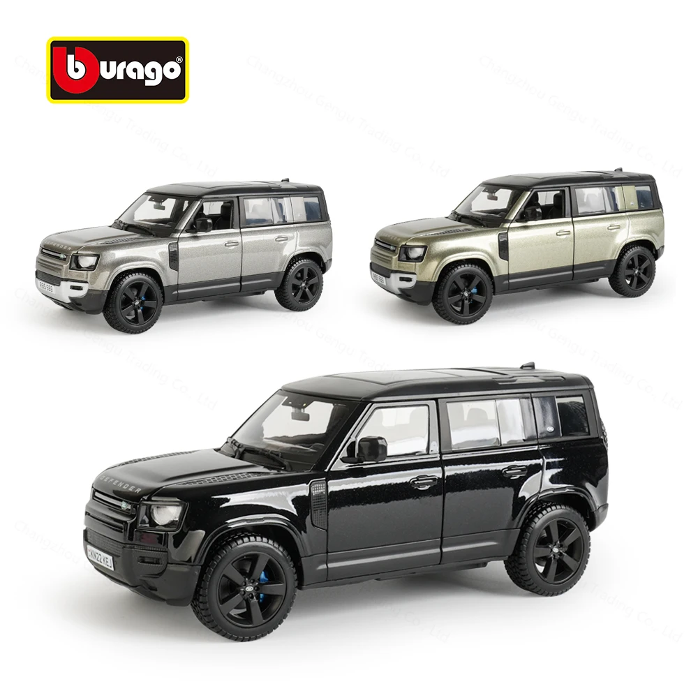 Bburago 1:24 2022 Land Rover Defender 110, статические литые автомобили, Коллекционная модель автомобиля, игрушки