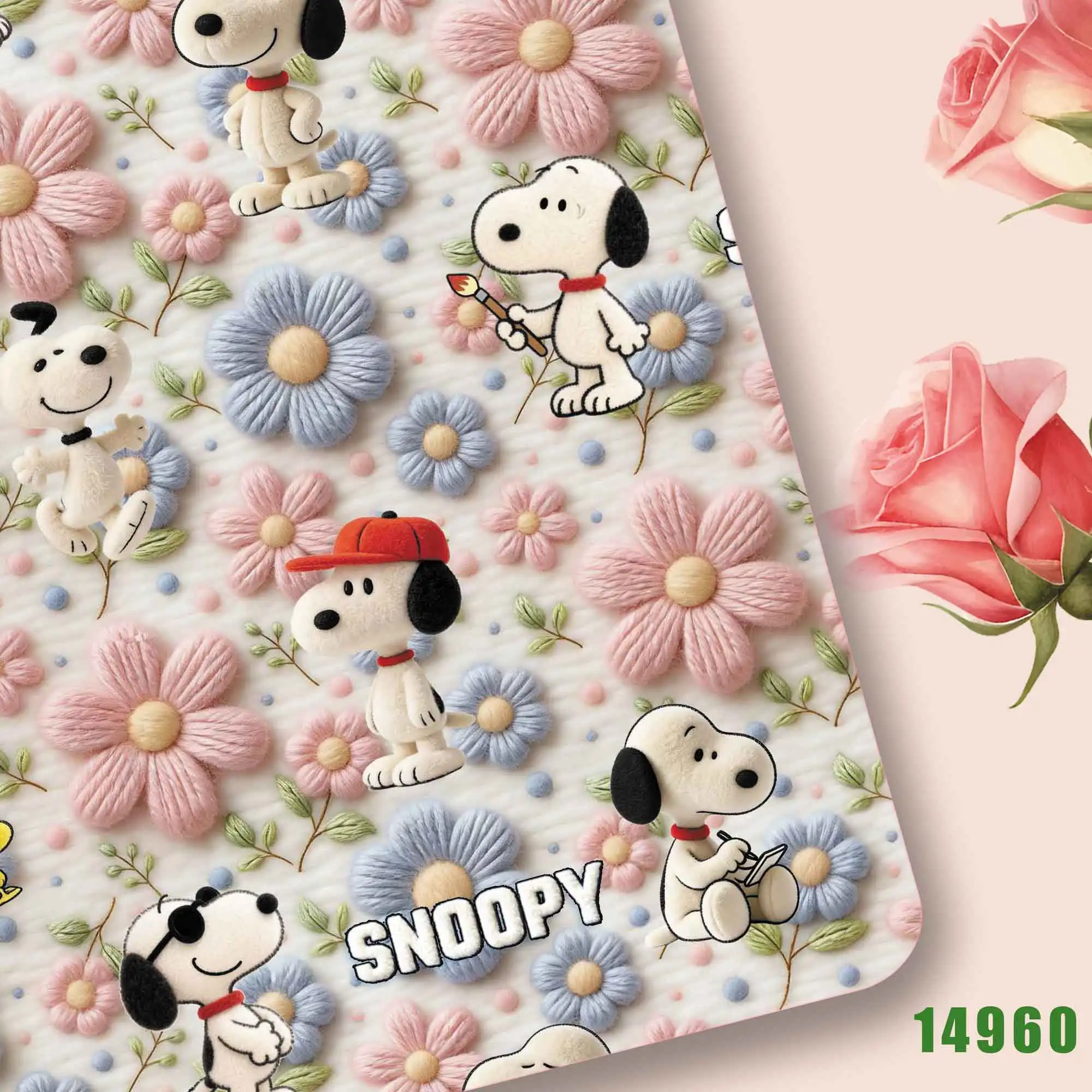 TAKARA TOMY Snoopy fabric140CM Cartoon Polyester cotton fabric Patchwork Tissue Kid Home Textile Sewing Doll Dress Curtain14960