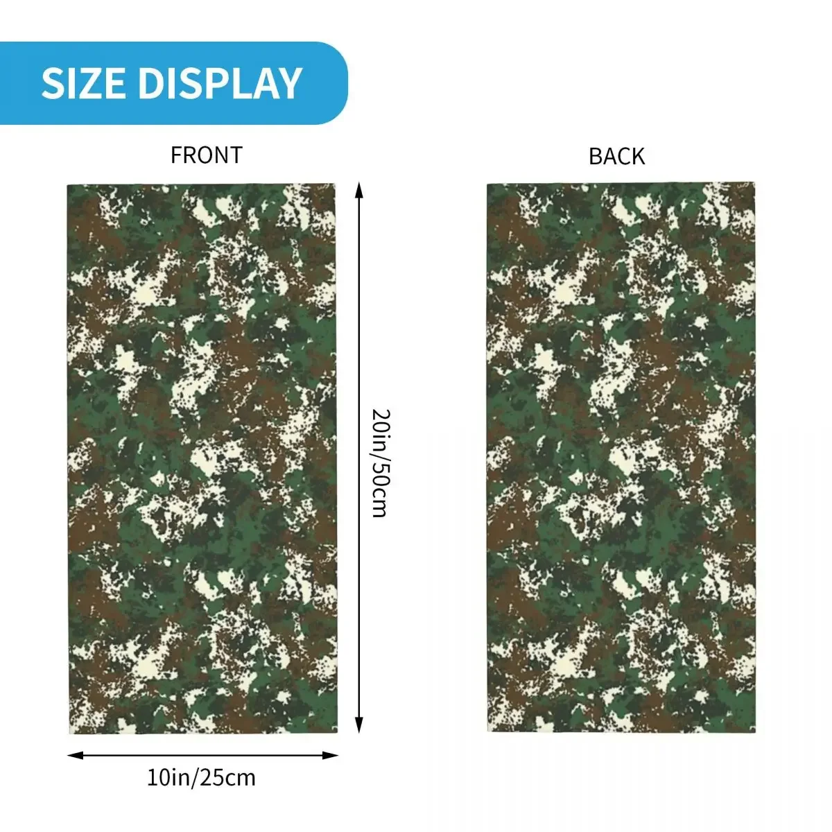 Flecktarn Camouflage Bandana Neck Gaiter Printed Wrap Scarf Multifunction Cycling Scarf Running Unisex Adult Washable