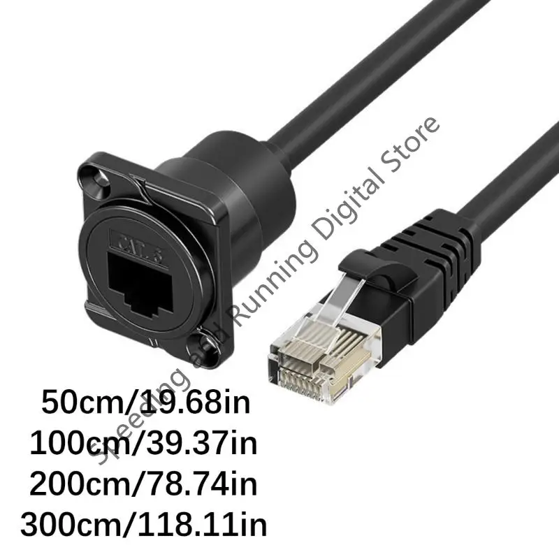 D Type RJ45 Panel Mount Extension Cable RJ45 Male to Female Convertor Cable D-Type RJ45 Adapter cable plug 50-300cm