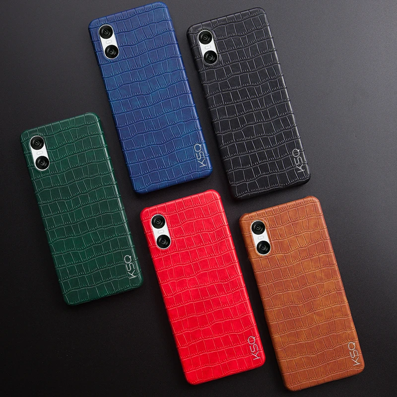 Luxury Ultra-thin Printed Phone Case Suitable For Sony Xperia 1 10 5 III IV V VI Pro-I Crocodile Print Leather Back Cover