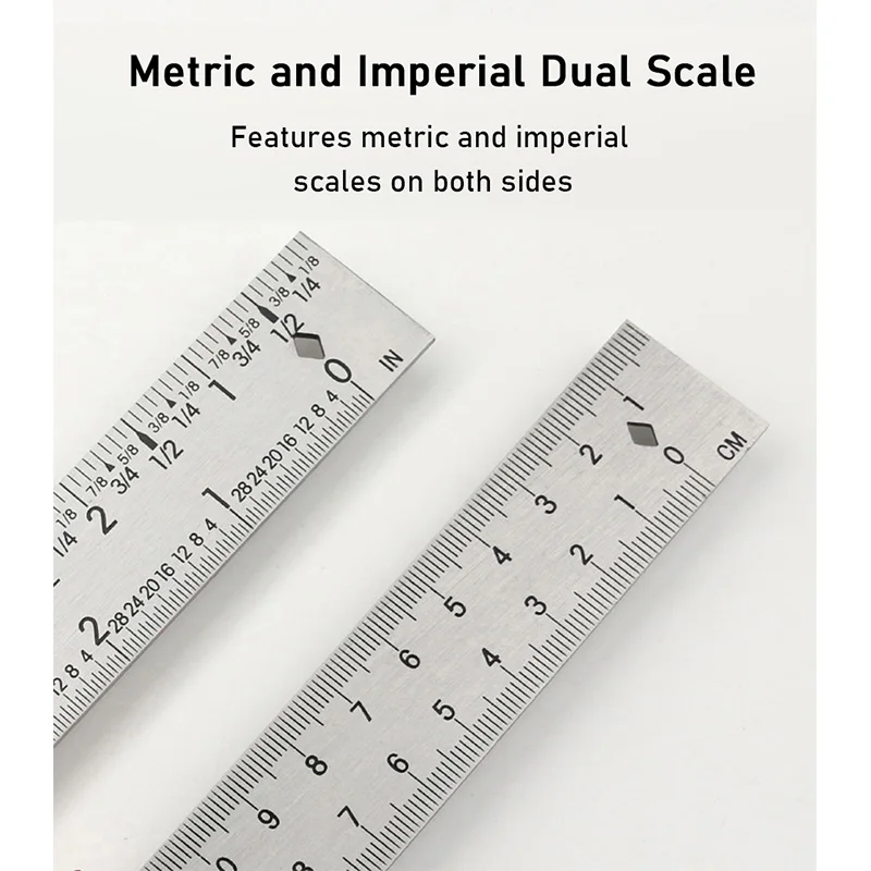 TUNGFULL 1PC Aluminum Precision Ruler Woodworking Tools with Pocket Slide Ruler Inch/Metric T-Track And Metal Slide Stops