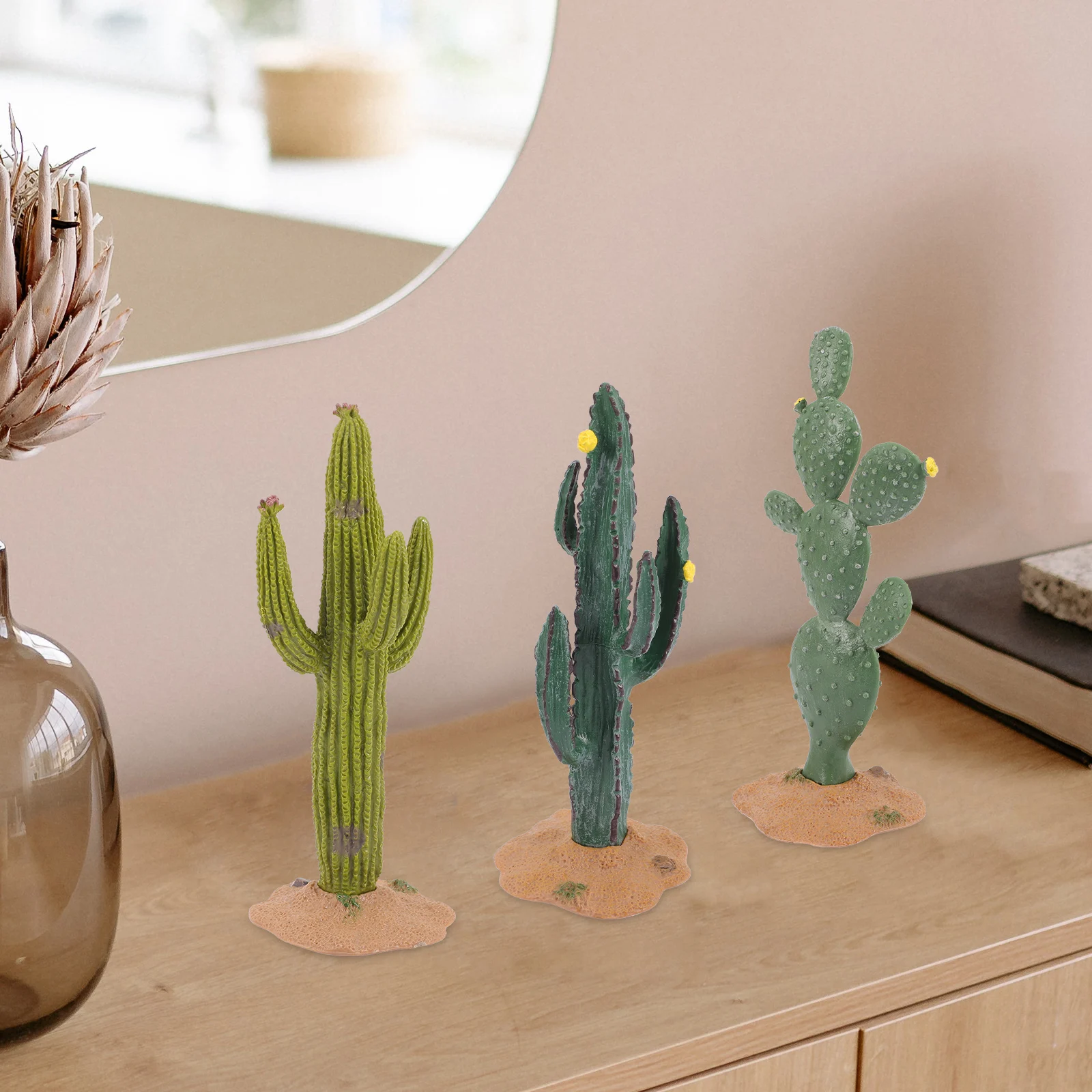

3pcs Mini Artificial Plant Home Office Car Desktop Decor Craft Cactus s Garden Tiny Statues Micro Landscape Ornament