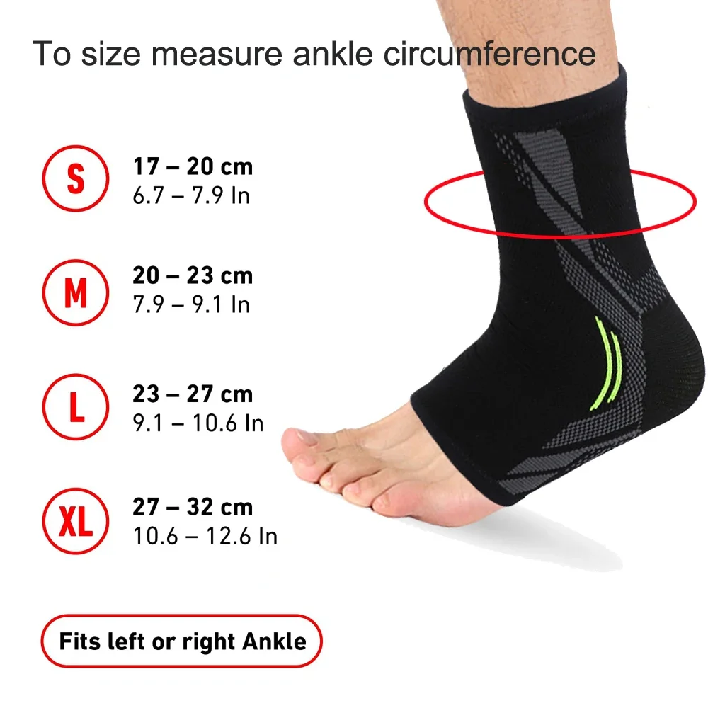 1Pcs Ankle Brace Compression Support Sleeves Elastic Breathable for Men Women Injury Recovery Joint Pain Foot Sports Basketball