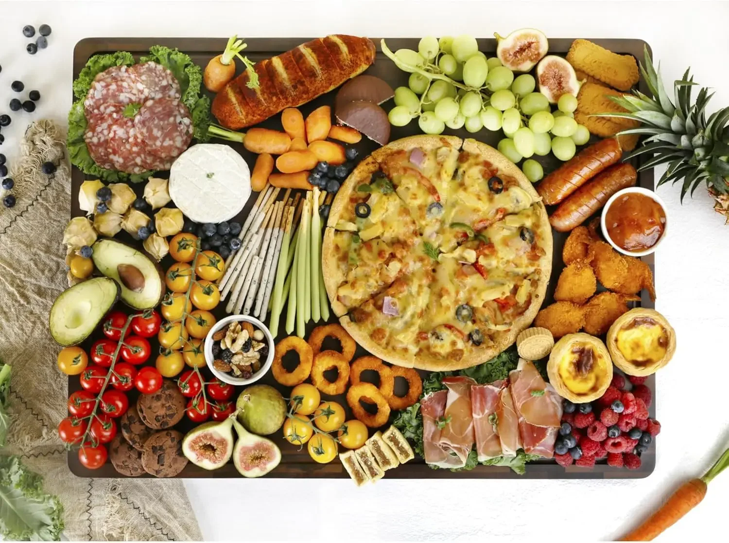 Tabla de cortar de bloque de carnicero de madera de nogal de grano de extremo grueso extra grande - 24 "L x 18" L x 2 "Th - Choppi de cocina sostenible