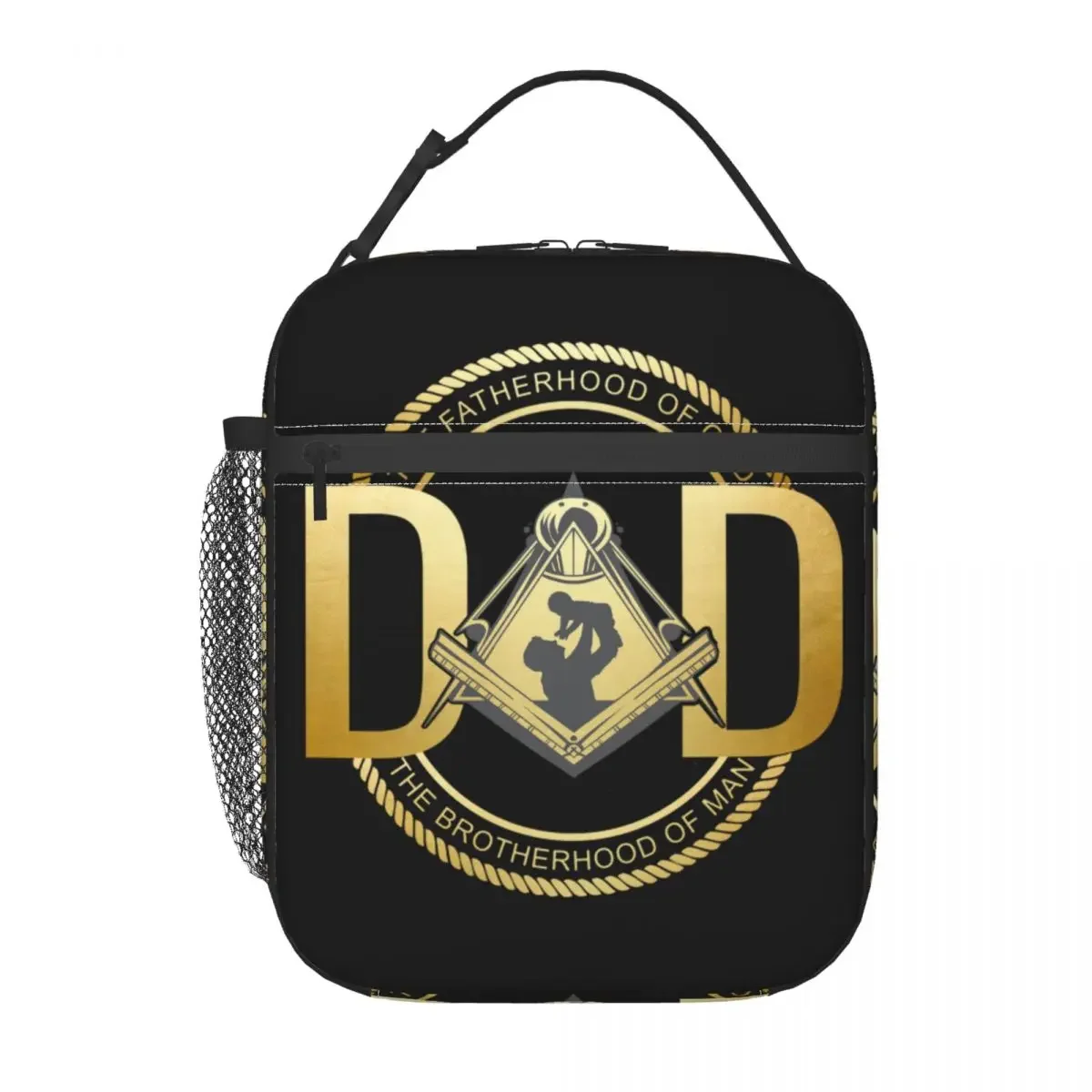 Masonic Dad Freemasonry Thermal Insulated Lunch Bags Women Father's Day Freemason Portable Lunch Tote Multifunction Food Box