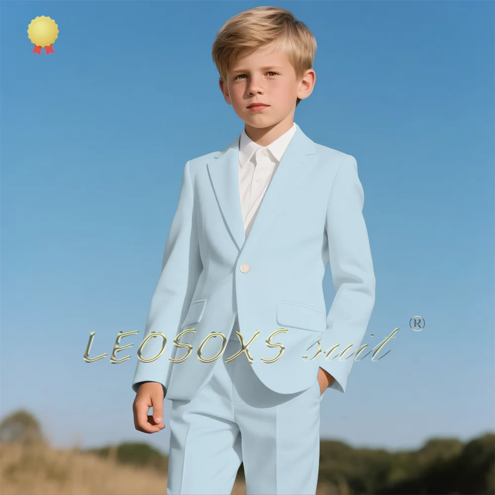 

2-Piece Boys Suit Elegant Notch Lapel One-Button Blazer with Pants Outfit for Wedding Party Cocktail Birthday Hosting Events