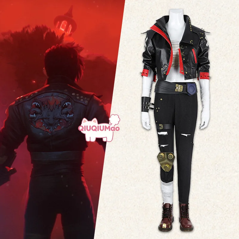 

Game League of Legends Arcane Cosplay Costume Anime Vi Role Playing Pants with Coat Outfit for Women Adult Comic Con Party