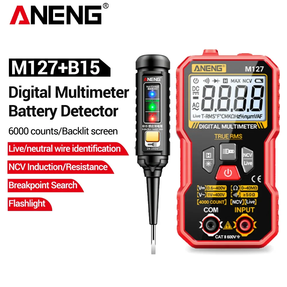 Digital Multimeter Tester pen kit ANENG  AC/DC Voltage Resistance NCV Sensing Ohmmeter Zero-fire Detect Line Multifunction Tools