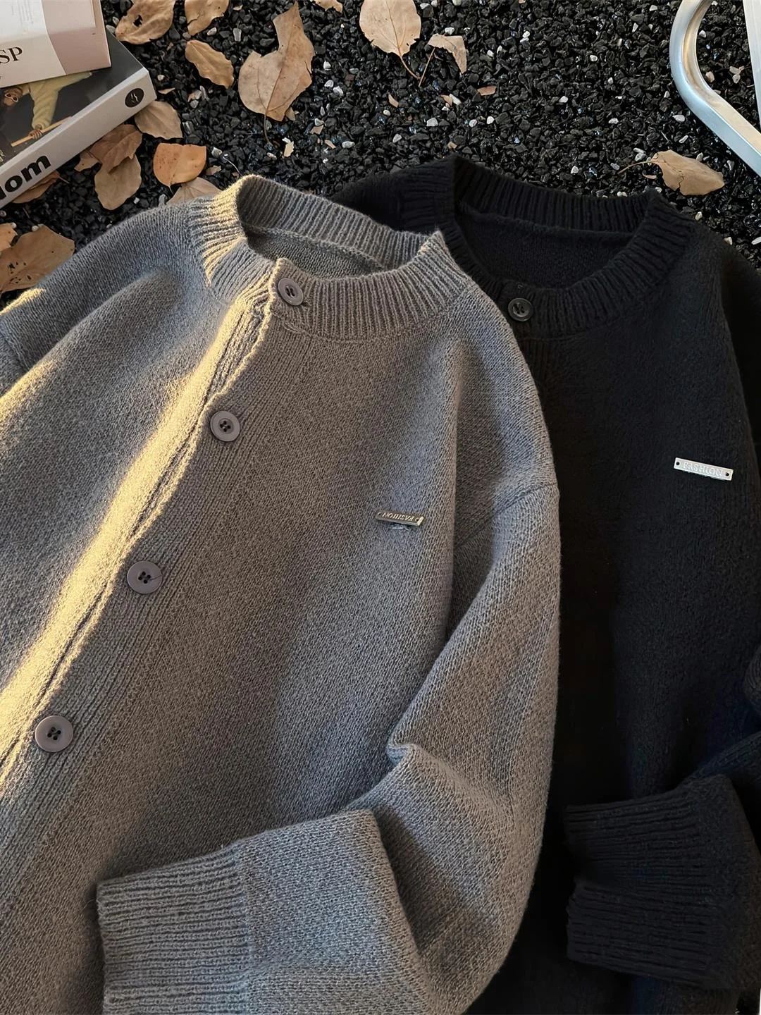 

Мужской кардиган-свитер на пуговицах, осенне-зимний, свободный крой, винтажный стиль, трикотаж, бренд Cleanfit, длинный рукав...