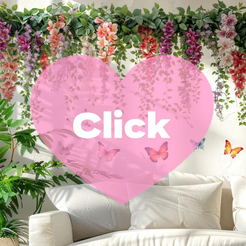 Hanging Flower Vine Wall Decals With Colorful Butterflies Self Adhesive For Bedroom Living Room Wall Decor