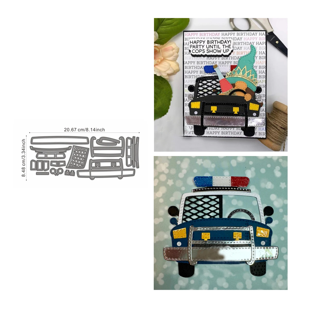 Addycraft metal cutting dies Car police Scrapbook paper craft knife mould blade punch stencils