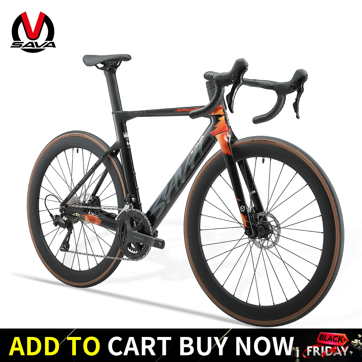 SAVA Bike AK105 AURORA  Full Carbon Road Bike 700C Carbon Wheel Racing Bike 24 Speed Adult Road Bike