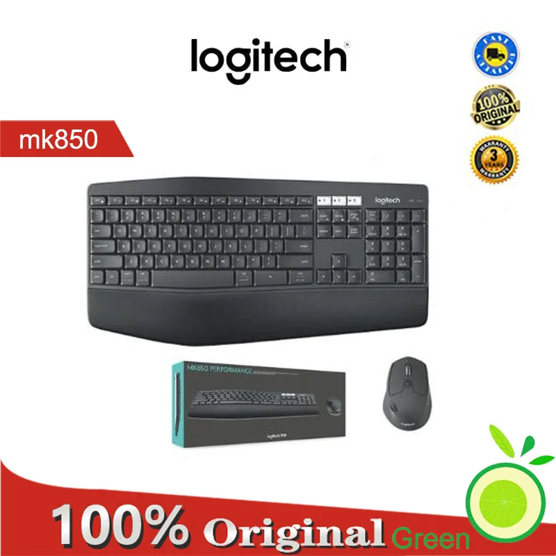 Logitech mk850 wireless keyboard mouse combination bluetooth usb with wireless 2.4g keypad full size mice for home office