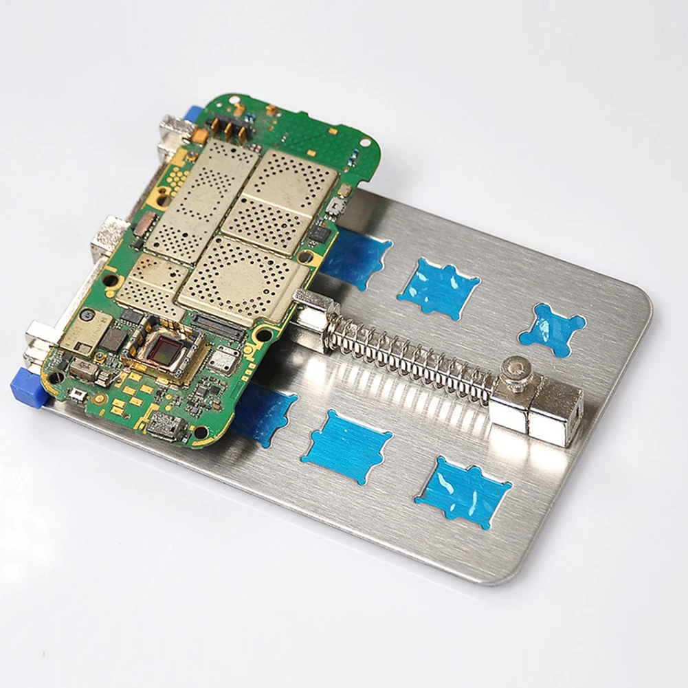 แผงวงจรยึด PCB 120X80มม. ปรับได้แผ่นกันลื่นกำจัดกาวร่องสแตนเลสใช้งานได้จริง