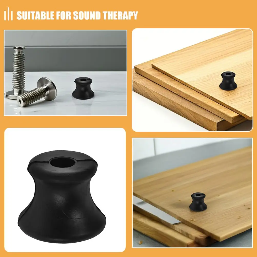 4 Buah Tempat Garpu Tala Karet Aksesori Dasar Universal Terapi Suara Bagian Instrumen Musik Yoga Terapi Getaran Batu