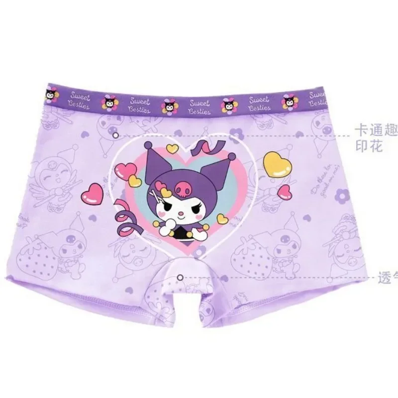 Anime Kawaii Sanrio Cotton Boxers para crianças, cueca fofa, My Melody Pochacco Shorts, calças de bebê, presentes para crianças, 4pcs