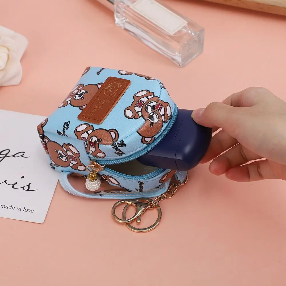 Cute Bear Small Bag Women PU Leather Coin Purses Fashion Girls Coin Card Holder Pendant Decoration Key Chain