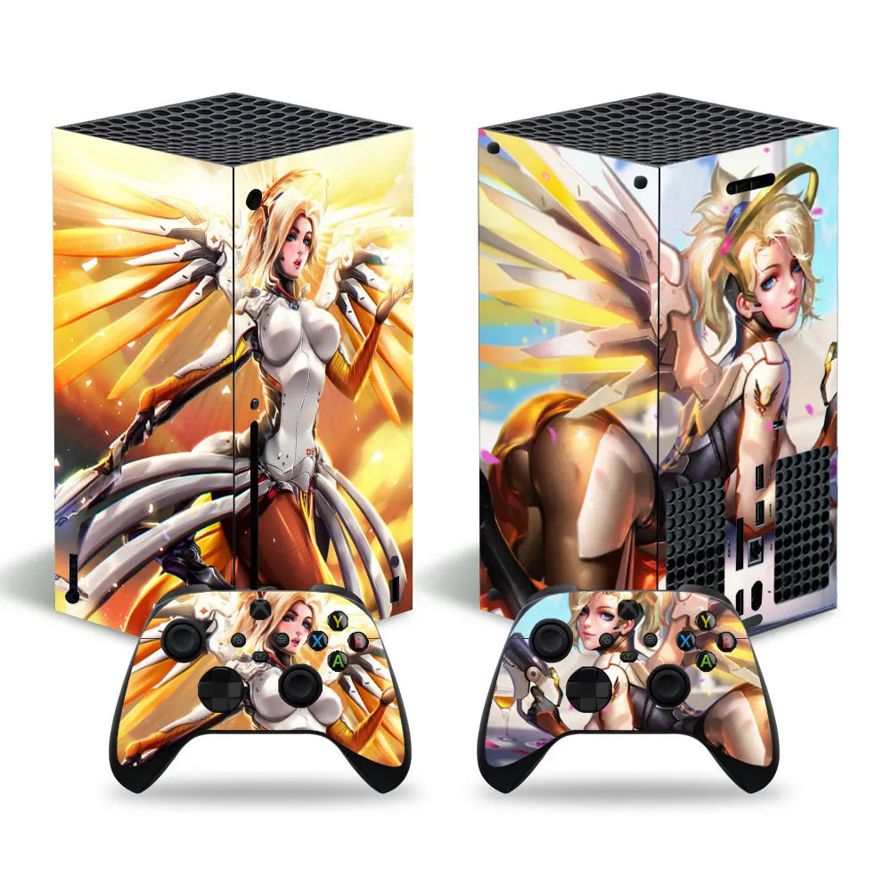 Overwatch Girls 4099 Xbox series x Skin Sticker Decal Cover XSX skin 1 Console and 2 Controllers Skin Sticker Vinyl XboxseriesX