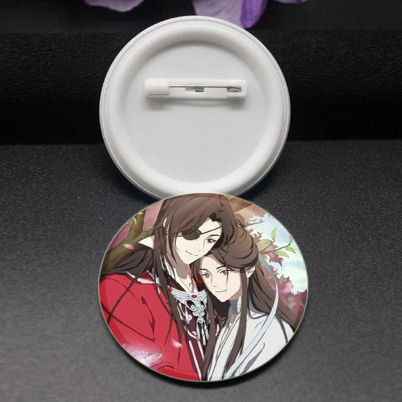 Heaven Official's Blessing Brooch on Backpack, Handmade Round Brooches, Xie Lian Hua Cheng Pins, Anime Icon Badges for Clothes