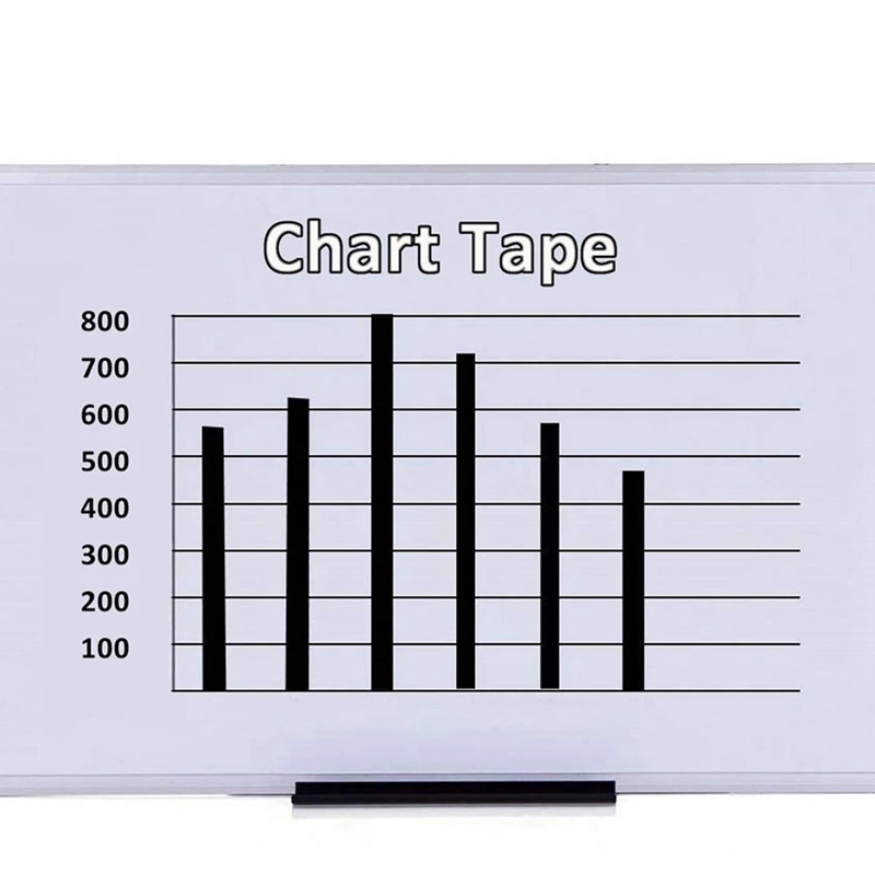 Whiteboard Pinstripe Tape 1/8Inch Thin White Board Dry Erase Line Gridding Tape (Black)