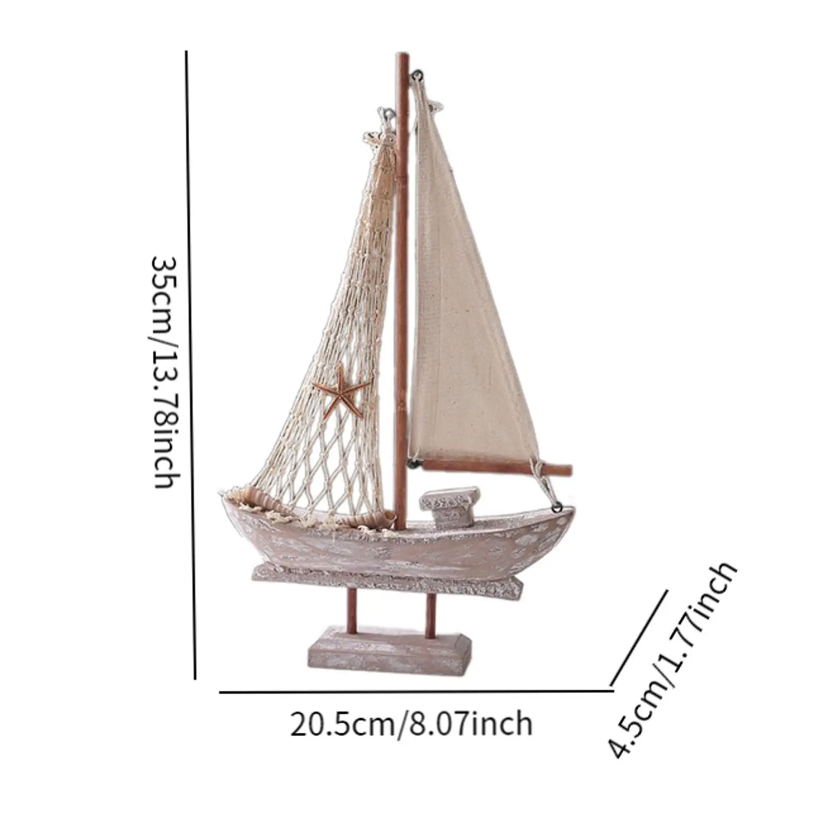 Bild 7: Hölzernes Segelboot, dekoratives Segelboot-Modell für Wohnzimmer, Einweihungsgeschenke