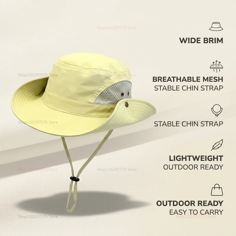 Unisex Quick Dry Fisherman Hat Lightweight Breathable Sun Hat for Spring Summer Anti-UV Outdoor Camping Hiking Mountaineering