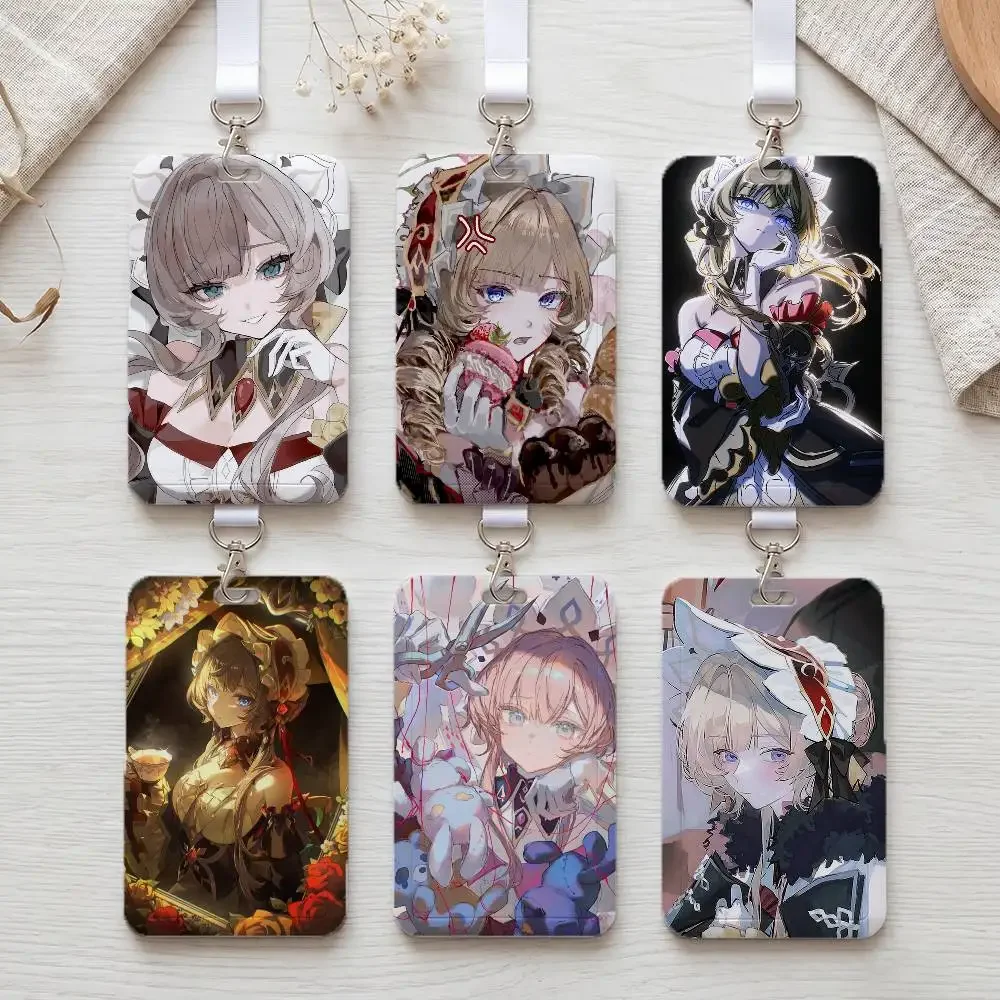 Anime Game Genshin Impact Sandrone  Portable Office Staff Badge Card Cover Lanyard Card Case