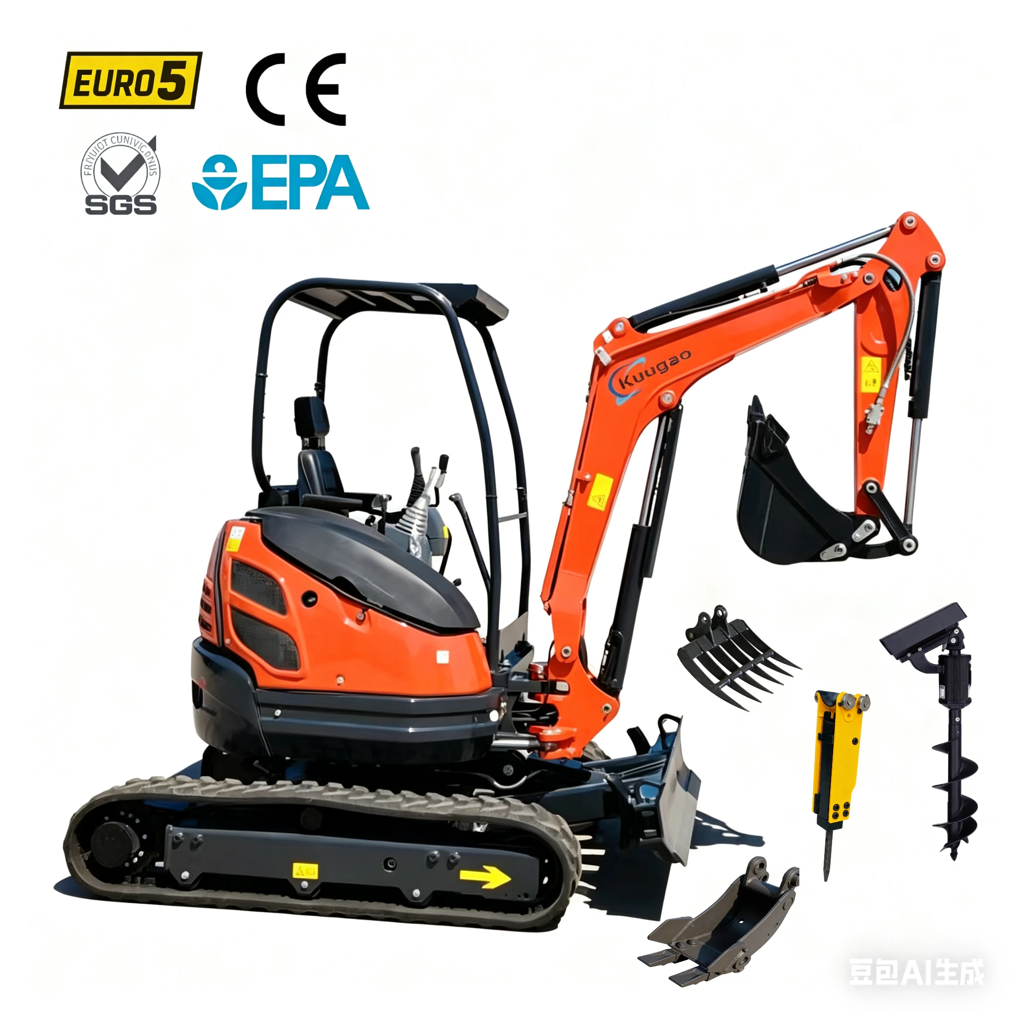 

Mini Hydraulic Excavator 2.5 Ton 2 Ton Digger Kubota Small Excavator Customized Compact Bagger Free Shipping for Construction