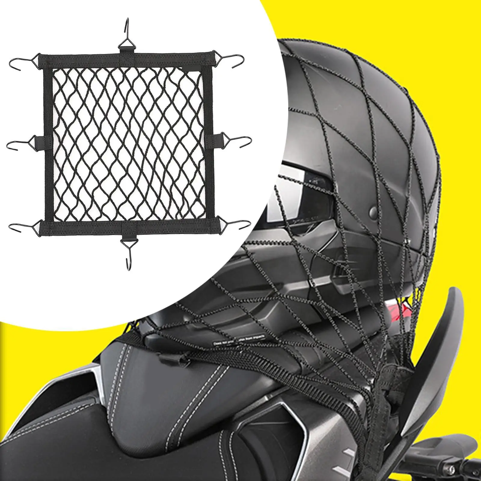

Elastic Helmets Net Adjustable Bungee Mesh Rear Rack Organizer for Motorbike Cargo Storage