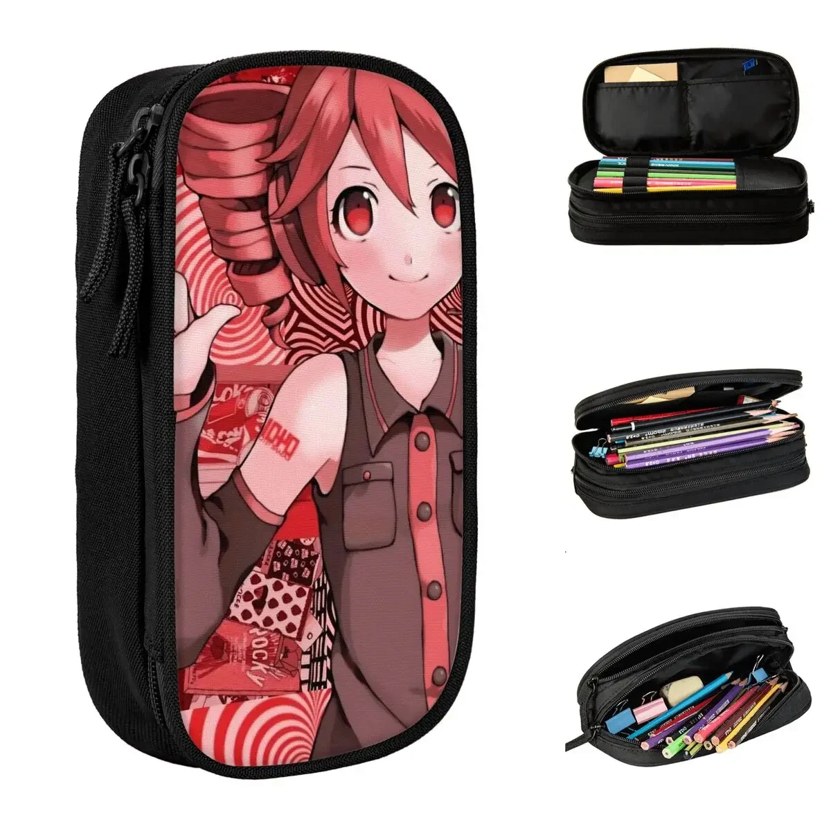 New Kasane Teto Pencil Cases Anime Vtuber Pencil Box Pen Box for Student Large Storage Bags Students School Gift Stationery