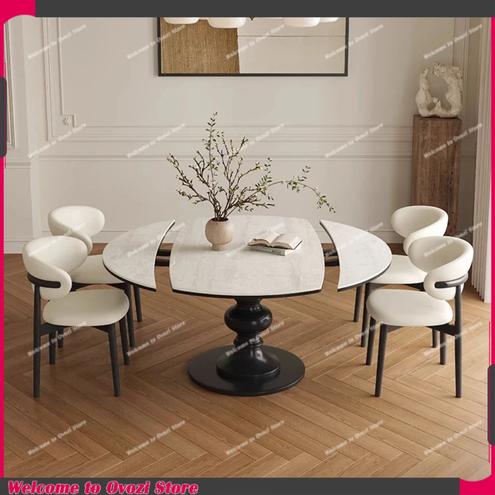 

Minimalist Style Dining Table Extension Mechanism Modern Living Dining Tables Nordic Apartment Comedor House Accessories