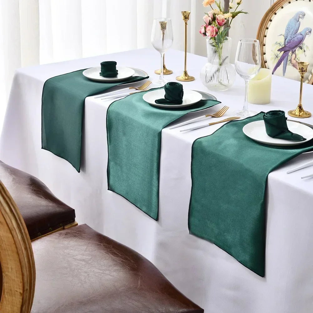 サテンナプキンの装飾,結婚披露宴,家庭,ホテル,クリスマスパーティー用のディナータオル,43x43cm
