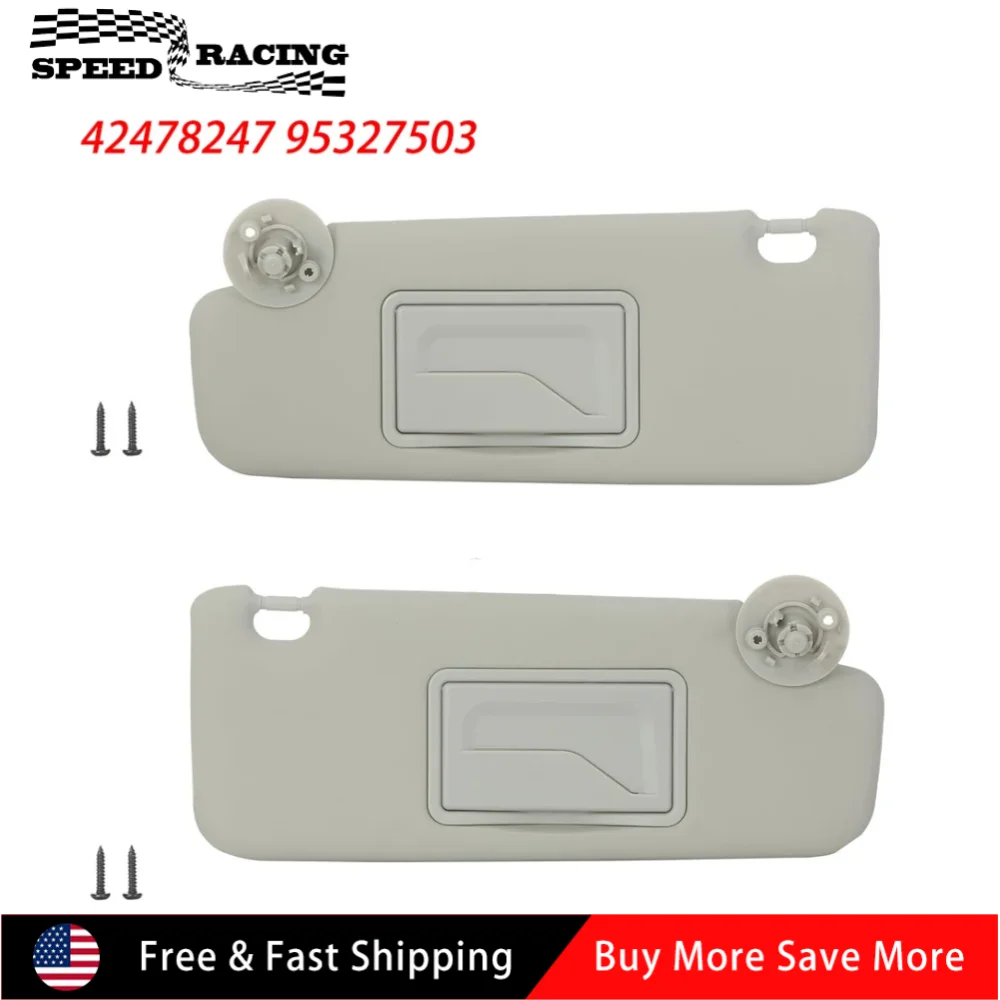 

42478247 95327503 95054956 1 Pair Front Left & Right Sun Visor with Mirror For Chevy 2012-2020 ‎Sonic 2013-2016 Spark Gray