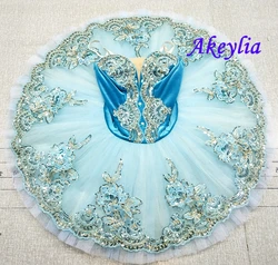 Indigo blue Professional Ballet Costumes Blue bird Ballerina Pancake Platter Ballet Tutu pancake ballet dress 7 layers 20066A