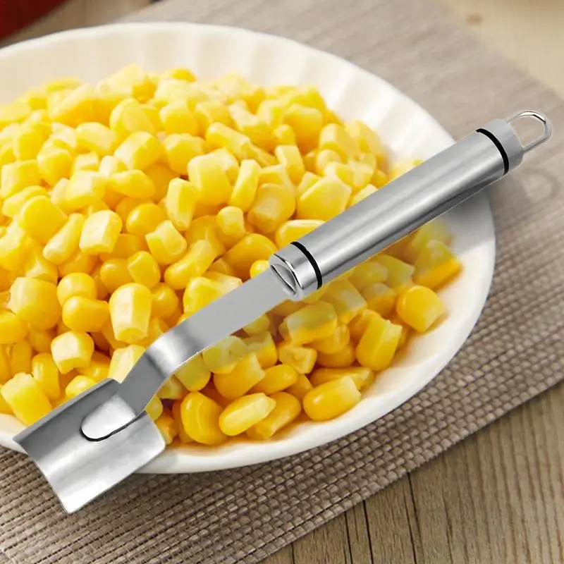 Corn Peeler Tool Stainless Steel Corn Decobbing Tool Corn Cob Stripping Tool Long Handle Corn Remover Tool Corn Shucker Tool For