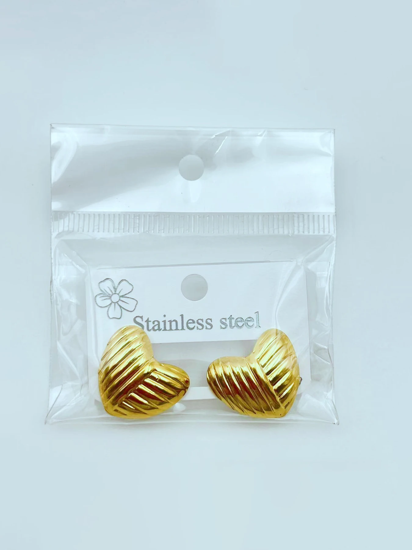 

Women's Stainless Steel Stud Earrings, Asymmetrical Design Heart Pattern, All-Season Jewelry Accessory, High-Quality Geometric S