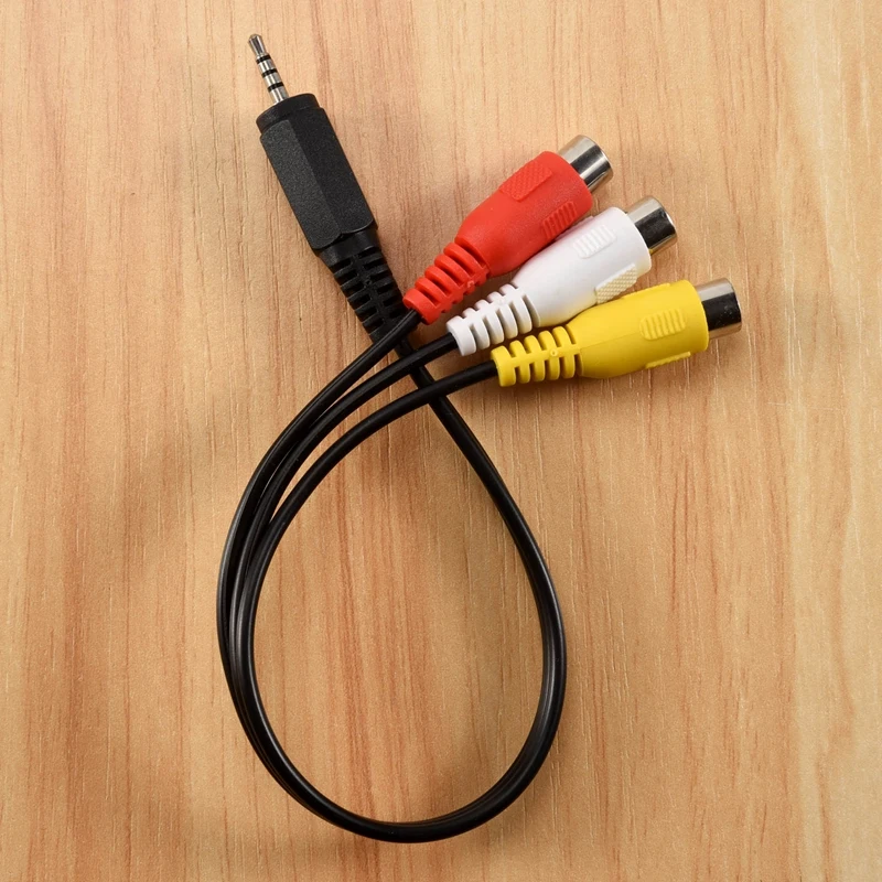 2.5Mm Mini AV Male To 3RCA Female M/F Audio Video Cable Stereo Jack Adapter Cord