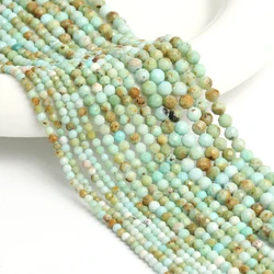 Natural Stone Faceted Beads Chrysoprase Spacer Tiny Loose Beads for Jewelry Making DIY Handmade Bracelet Necklace 15inch 2/3/4mm